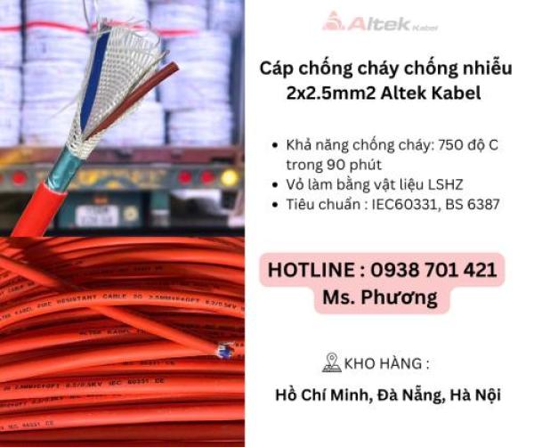 Cáp chống cháy chống nhiễu 2x2.5mm2 Altek Kabel Đà Nẵng, Hà Nội, Hồ Chí Minh Cáp chống cháy chống nhiễu 2x2.5mm2 Altek Kabel Đà Nẵng, Hà Nội, Hồ Chí Minh