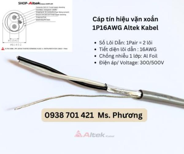 Cáp tín hiệu vặn xoắn 1Pair 16AWG, 16AWGS Altek Kabel Đà Nẵng, Hà Nội, Hồ Chí Minh Cáp tín hiệu vặn xoắn 1Pair 16AWG, 16AWGS Altek Kabel Đà Nẵng, Hà Nội, Hồ Chí Minh