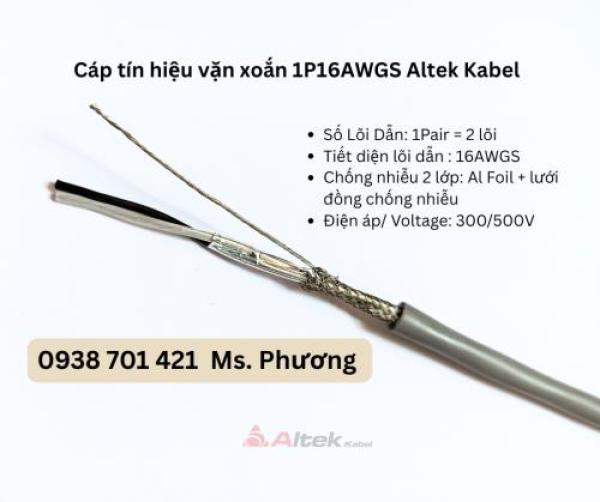 Cáp tín hiệu vặn xoắn 1Pair 16AWG, 16AWGS Altek Kabel Đà Nẵng, Hà Nội, Hồ Chí Minh Cáp tín hiệu vặn xoắn 1Pair 16AWG, 16AWGS Altek Kabel Đà Nẵng, Hà Nội, Hồ Chí Minh