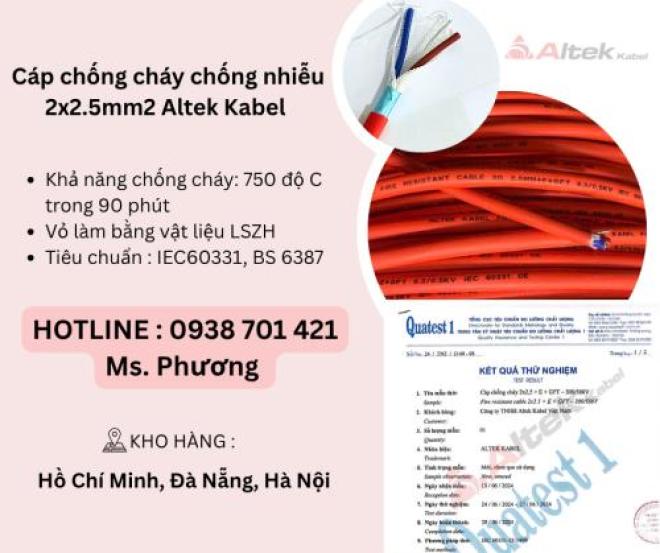 Cáp chống cháy chống nhiễu 2x2.5mm2 Altek Kabel Đà Nẵng, Hà Nội, Hồ Chí Minh Cáp chống cháy chống nhiễu 2x2.5mm2 Altek Kabel Đà Nẵng, Hà Nội, Hồ Chí Minh