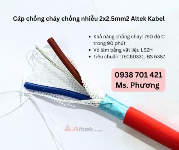 Cáp chống cháy chống nhiễu 2x2.5mm2 Altek Kabel Đà Nẵng, Hà Nội, Hồ Chí Minh Cáp chống cháy chống nhiễu 2x2.5mm2 Altek Kabel Đà Nẵng, Hà Nội, Hồ Chí Minh