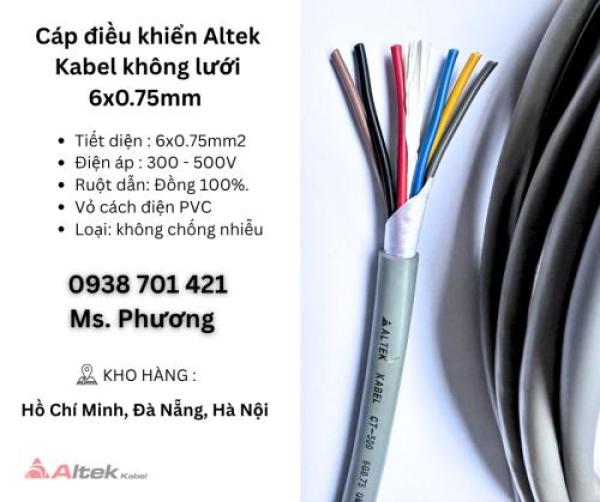 Cáp điều khiển Altek Kabel không lưới 6x0.75mm Đà Nẵng, Hà Nội, Hồ Chí Minh Cáp điều khiển Altek Kabel không lưới 6x0.75mm Đà Nẵng, Hà Nội, Hồ Chí Minh