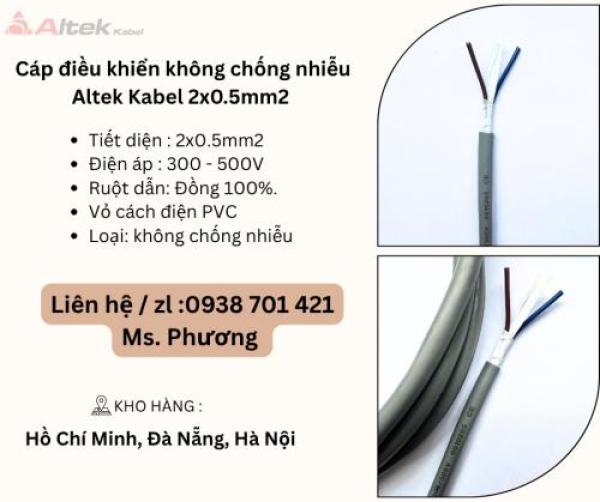 Cáp điều khiển không chống nhiễu Altek Kabel 2x0.5mm Đà Nẵng, Hà Nội, Hồ Chí Minh Cáp điều khiển không chống nhiễu Altek Kabel 2x0.5mm Đà Nẵng, Hà Nội, Hồ Chí Minh