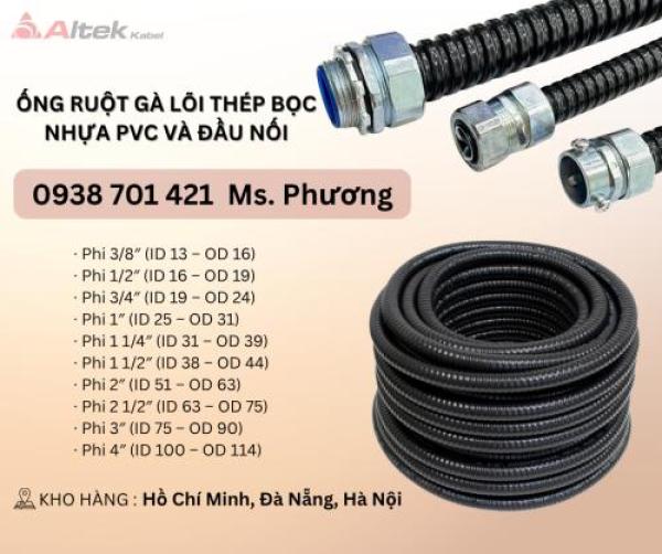 Ống ruột gà lõi thép bọc nhựa PVC và đầu nối tại Đà Nẵng, Hà Nội, Hồ Chí Minh Ống ruột gà lõi thép bọc nhựa PVC và đầu nối tại Đà Nẵng, Hà Nội, Hồ Chí Minh