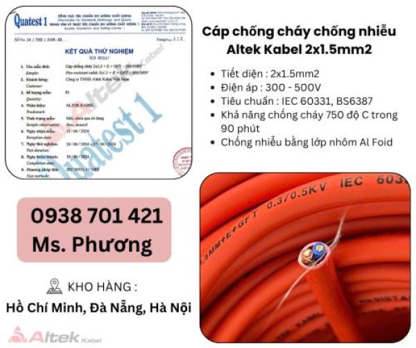 Cáp chống cháy chống nhiễu 2 lõi Altek Kabel Đà Nẵng, Hà Nội, Hồ Chí Minh
