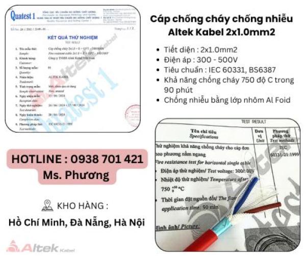 Cáp chống cháy chống nhiễu 2 lõi Altek Kabel Đà Nẵng, Hà Nội, Hồ Chí Minh
