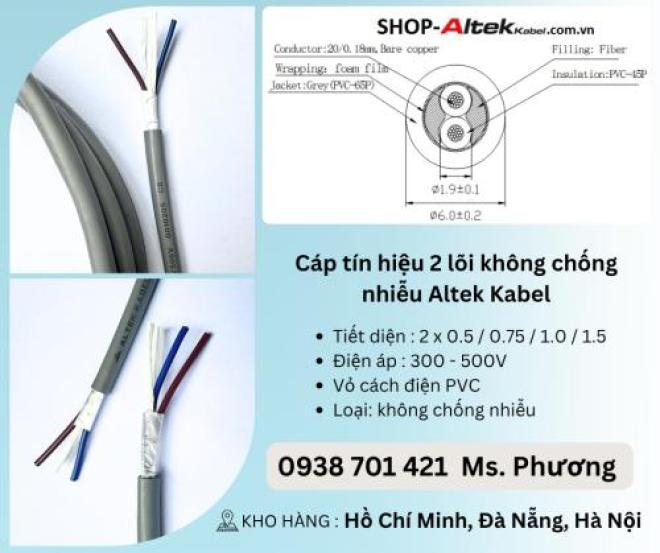 Cáp tín hiệu 2 lõi không chống nhiễu Altek Kabel tại Đà Nẵng, Hà Nội, Hồ Chí Minh