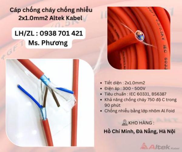 Cáp chống cháy chống nhiễu 2x1.0 Altek Kabel Đà Nẵng, Hà Nội, Hồ Chí Minh