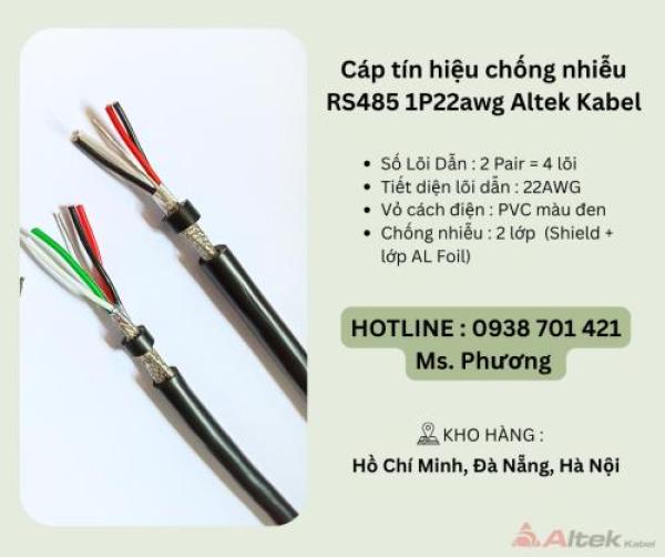 Cáp tín hiệu vặn xoắn RS485 2p22awg Altek Kabel Đà Nẵng, Hà Nội, Hồ Chí Minh