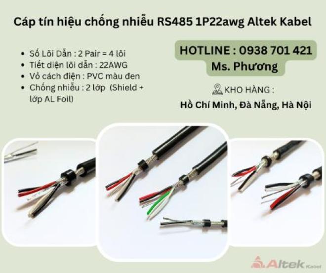Cáp tín hiệu vặn xoắn RS485 2p22awg Altek Kabel Đà Nẵng, Hà Nội, Hồ Chí Minh