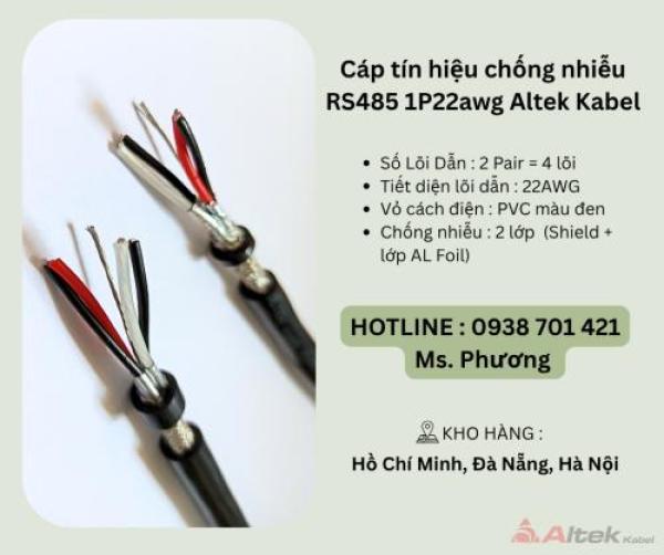 Cáp tín hiệu vặn xoắn RS485 2p22awg Altek Kabel Đà Nẵng, Hà Nội, Hồ Chí Minh