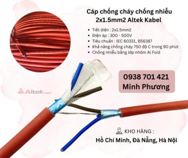 Cáp chống cháy chống nhiễu 2x1.5 Altek Kabel Hà Nội, Đà Nẵng, Hồ Chí Minh
