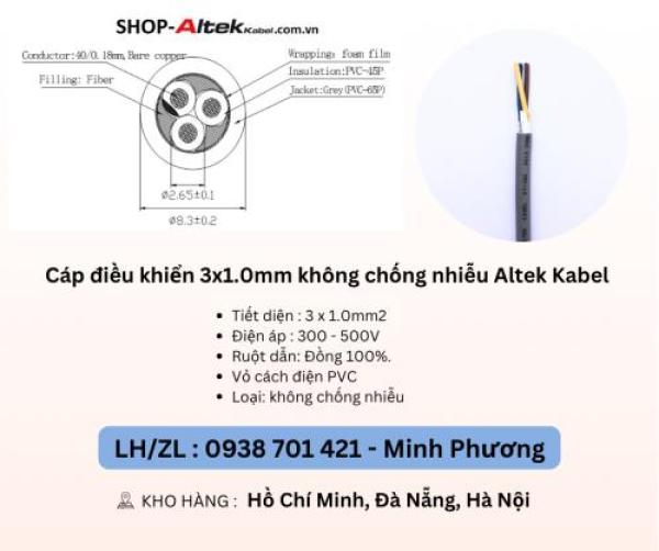 Cáp điều khiển 3 lõi không chống nhiễu Altek Kabel Đà Nẵng, Hà Nội, Hồ Chí Minh Cáp điều khiển 3 lõi không chống nhiễu Altek Kabel Đà Nẵng, Hà Nội, Hồ Chí Minh