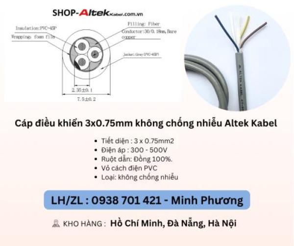 Cáp điều khiển 3 lõi không chống nhiễu Altek Kabel Đà Nẵng, Hà Nội, Hồ Chí Minh Cáp điều khiển 3 lõi không chống nhiễu Altek Kabel Đà Nẵng, Hà Nội, Hồ Chí Minh