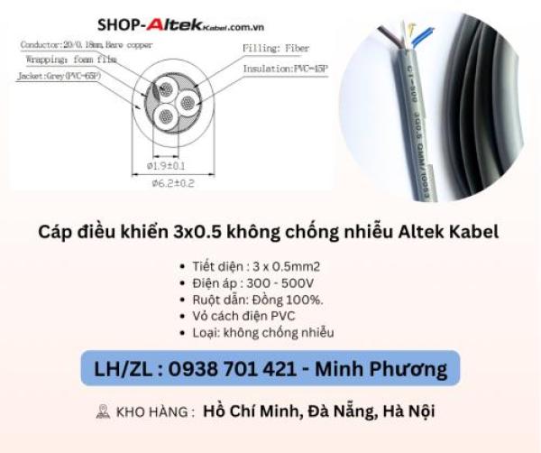 Cáp điều khiển 3 lõi không chống nhiễu Altek Kabel Đà Nẵng, Hà Nội, Hồ Chí Minh Cáp điều khiển 3 lõi không chống nhiễu Altek Kabel Đà Nẵng, Hà Nội, Hồ Chí Minh