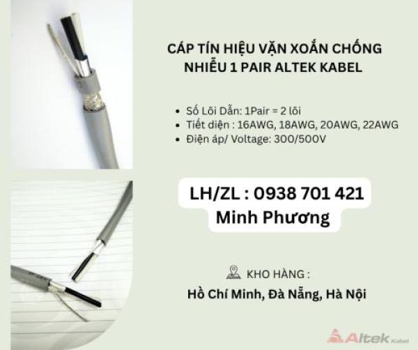 Cáp tín hiệu vặn xoắn chống nhiễu 1 Pair Altek Kabel Đà Nẵng, Hà Nội, Hồ Chí Minh Cáp tín hiệu vặn xoắn chống nhiễu 1 Pair Altek Kabel Đà Nẵng, Hà Nội, Hồ Chí Minh