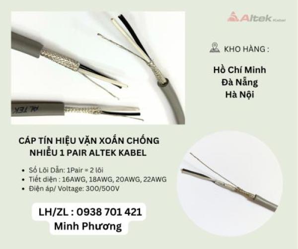 Cáp tín hiệu vặn xoắn chống nhiễu 1 Pair Altek Kabel Đà Nẵng, Hà Nội, Hồ Chí Minh Cáp tín hiệu vặn xoắn chống nhiễu 1 Pair Altek Kabel Đà Nẵng, Hà Nội, Hồ Chí Minh