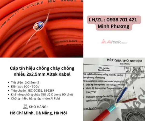 Cáp tín hiệu chống cháy chống nhiễu 2x2.5mm Altek Kabel Đà Nẵng, Hà Nội, Hồ Chí Minh Cáp tín hiệu chống cháy chống nhiễu 2x2.5mm Altek Kabel Đà Nẵng, Hà Nội, Hồ Chí Minh