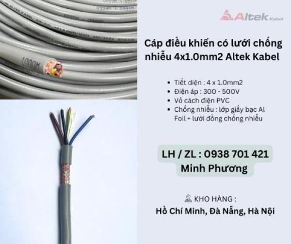 Cáp điều khiển có lưới chống nhiễu 4x1.0mm2 Altek Kabel Hà Nội, Đà Nẵng, Huế