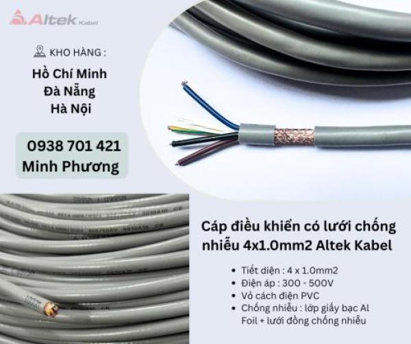 Cáp điều khiển có lưới chống nhiễu 4x1.0mm2 Altek Kabel Hà Nội, Đà Nẵng, Huế