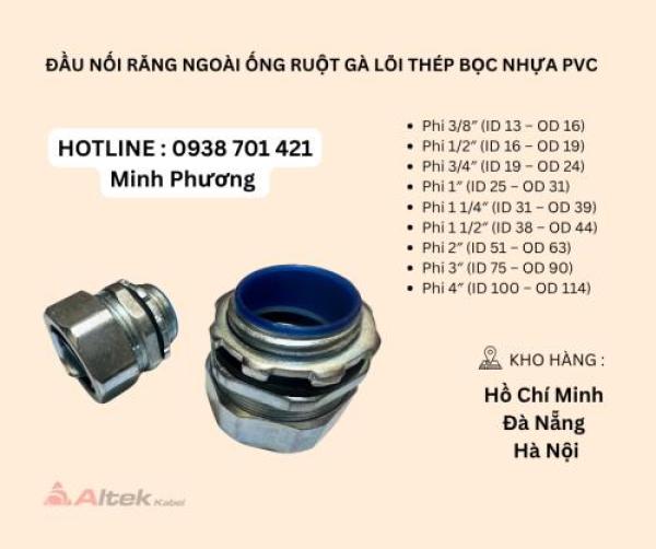 Phụ kiện ống ruột gà lõi thép bọc nhựa PVC Đà Nẵng, Hà Nội, Quảng Bình Phụ kiện ống ruột gà lõi thép bọc nhựa PVC Đà Nẵng, Hà Nội, Quảng Bình