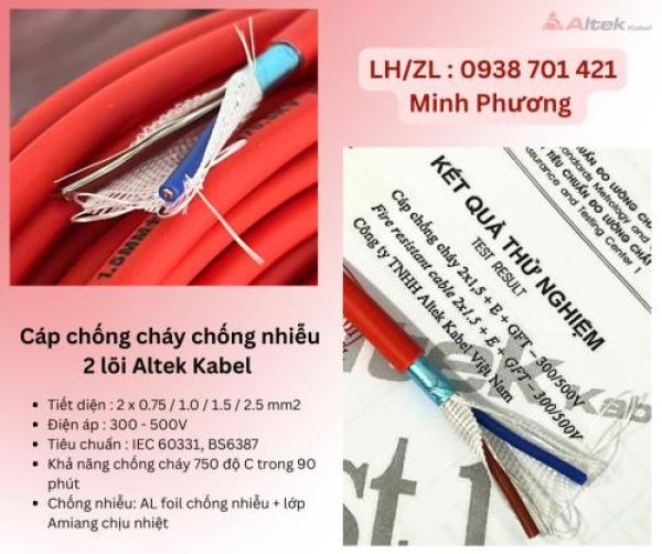 Dây cáp chống cháy chống nhiễu 2 lõi Altek Kabel Đà Nẵng, Bình Dương, Hải Phòng