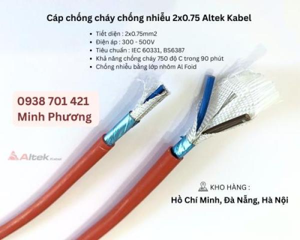 Cáp chống cháy chống nhiễu 2x0.75 Altek Kabel Đà Nẵng, Bình Định, Phú Yên