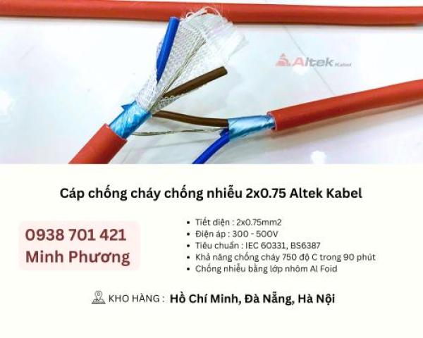 Cáp chống cháy chống nhiễu 2x0.75 Altek Kabel Đà Nẵng, Bình Định, Phú Yên