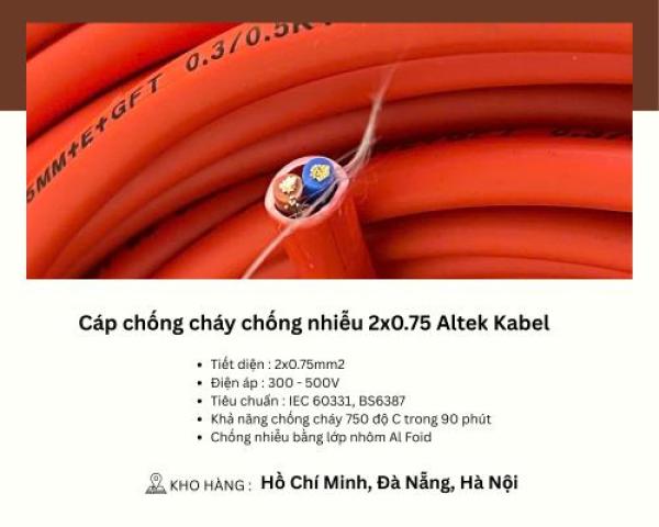 Cáp chống cháy chống nhiễu 2x0.75 Altek Kabel Đà Nẵng, Bình Định, Phú Yên
