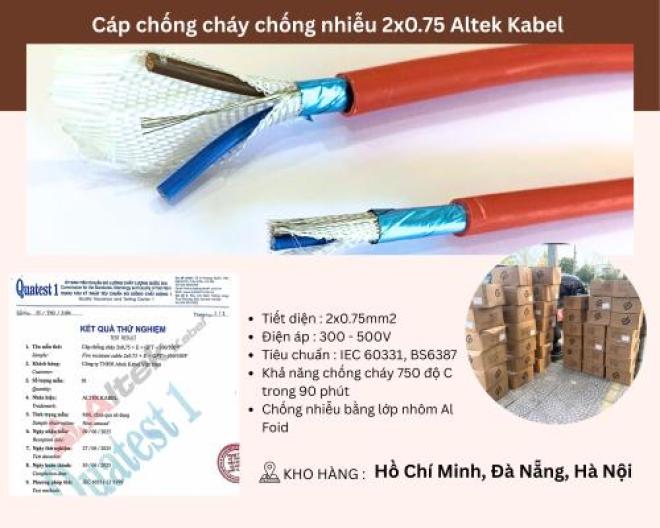 Cáp chống cháy chống nhiễu 2x0.75 Altek Kabel Đà Nẵng, Bình Định, Phú Yên