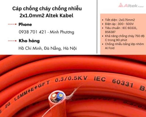 Cáp chống cháy chống nhiễu Altek Kabel 2x1.0mm2 Đà Nẵng, Lâm Đồng, Huế