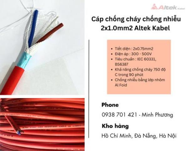 Cáp chống cháy chống nhiễu Altek Kabel 2x1.0mm2 Đà Nẵng, Lâm Đồng, Huế