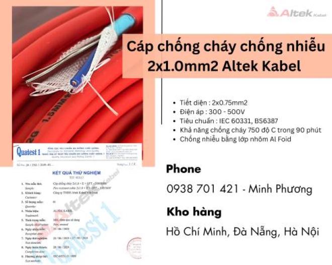 Cáp chống cháy chống nhiễu Altek Kabel 2x1.0mm2 Đà Nẵng, Lâm Đồng, Huế