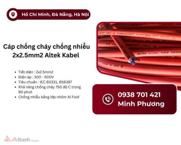 Cáp chống cháy chống nhiễu Altek Kabel 2x2.5mm2 Đà Nẵng, Huế, Thanh Hóa
