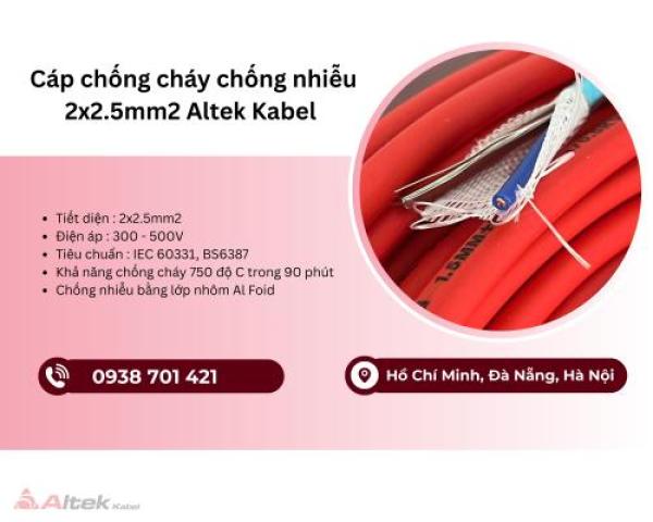 Cáp chống cháy chống nhiễu Altek Kabel 2x2.5mm2 Đà Nẵng, Huế, Thanh Hóa