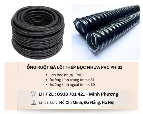 Ống ruột gà lõi thép bọc nhựa PVC phi31 Đà Nẵng, Bình Định, Quảng Trị Ống ruột gà lõi thép bọc nhựa PVC phi31 Đà Nẵng, Bình Định, Quảng Trị