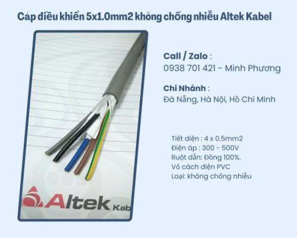 Cáp điều khiển 5x1.0mm2 không chống nhiễu Altek Kabel Đà Nẵng, Hải Dương, Hải Phòng Cáp điều khiển 5x1.0mm2 không chống nhiễu Altek Kabel Đà Nẵng, Hải Dương, Hải Phòng