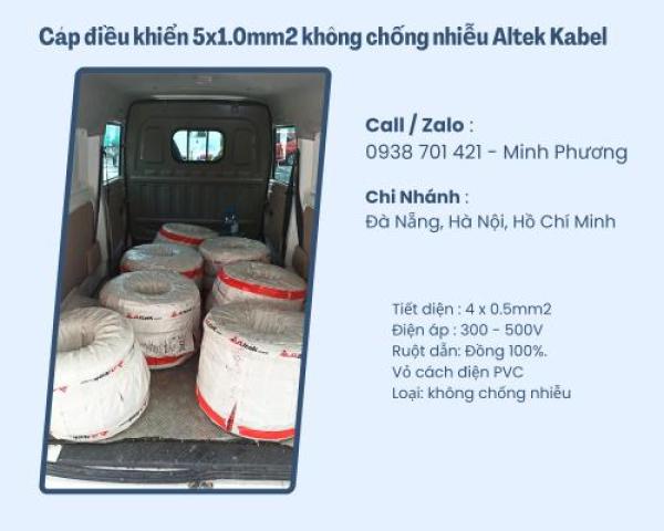 Cáp điều khiển 5x1.0mm2 không chống nhiễu Altek Kabel Đà Nẵng, Hải Dương, Hải Phòng Cáp điều khiển 5x1.0mm2 không chống nhiễu Altek Kabel Đà Nẵng, Hải Dương, Hải Phòng