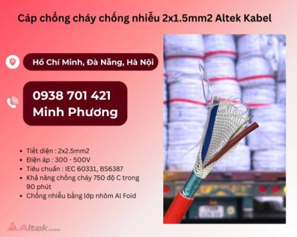 Cáp chống cháy chống nhiễu Altek Kabel 2x1.5 Đà Nẵng, Quảng Ngãi, Quảng Trị Cáp chống cháy chống nhiễu Altek Kabel 2x1.5 Đà Nẵng, Quảng Ngãi, Quảng Trị