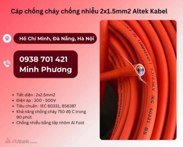 Cáp chống cháy chống nhiễu Altek Kabel 2x1.5 Đà Nẵng, Quảng Ngãi, Quảng Trị Cáp chống cháy chống nhiễu Altek Kabel 2x1.5 Đà Nẵng, Quảng Ngãi, Quảng Trị