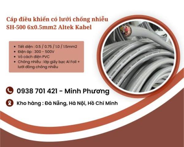 Cáp điều khiển có lưới chống nhiễu SH-500 6x0.5mm2 Altek Kabel Hà Nội, Huế, Quy Nhơn