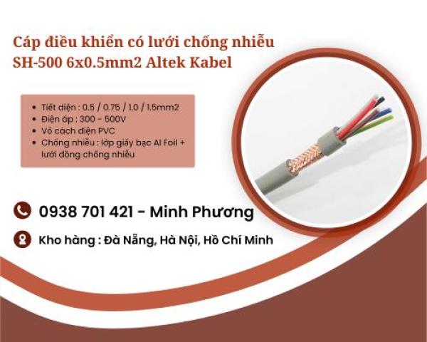 Cáp điều khiển có lưới chống nhiễu SH-500 6x0.5mm2 Altek Kabel Hà Nội, Huế, Quy Nhơn