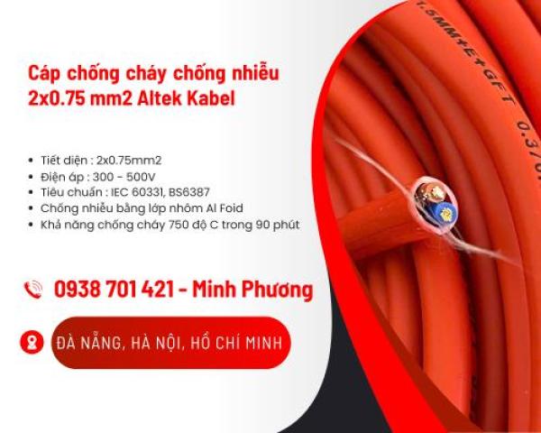 Cáp chống cháy chống nhiễu 2 lõi 0.75mm2 Altek Kabel Thanh Hóa, Nghệ An, Đồng Nai Cáp chống cháy chống nhiễu 2 lõi 0.75mm2 Altek Kabel Thanh Hóa, Nghệ An, Đồng Nai