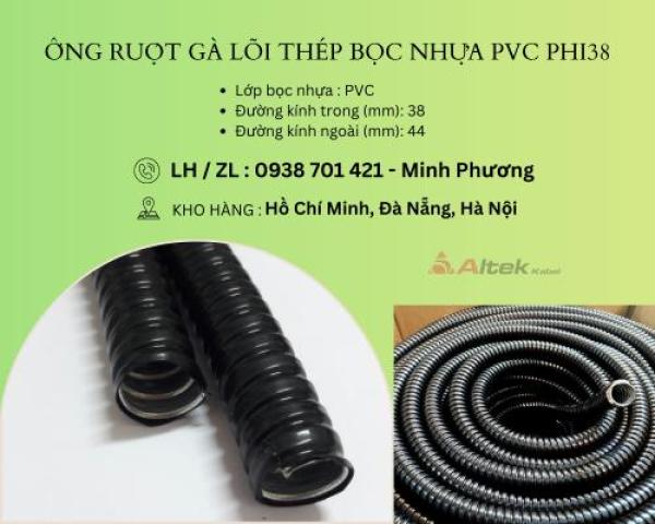 Ống ruột gà lõi thép bọc nhựa Pvc phi38 Huế, Quảng Trị, Quy Nhơn