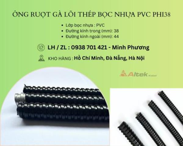 Ống ruột gà lõi thép bọc nhựa Pvc phi38 Huế, Quảng Trị, Quy Nhơn