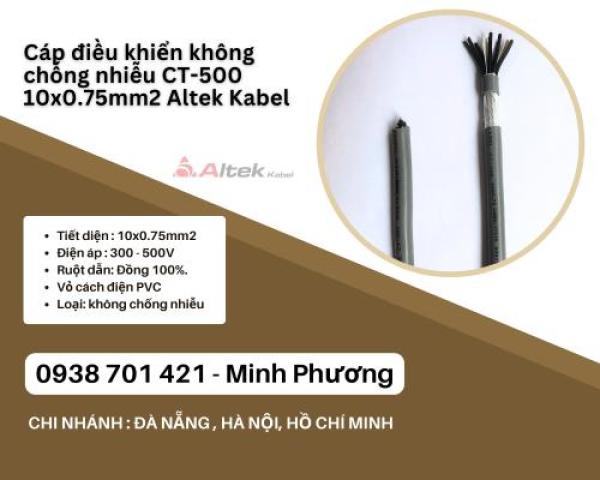 Cáp điều khiển không chống nhiễu CT-500 10x0.75mm2 Altek Kabel Đà Nẵng, Ninh Thuận, Bình Thuận
