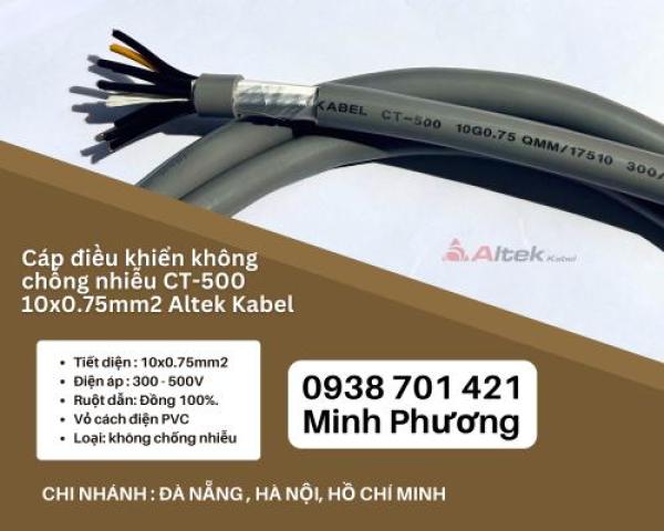 Cáp điều khiển không chống nhiễu CT-500 10x0.75mm2 Altek Kabel Đà Nẵng, Ninh Thuận, Bình Thuận