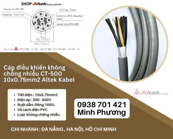 Cáp điều khiển không chống nhiễu CT-500 10x0.75mm2 Altek Kabel Đà Nẵng, Ninh Thuận, Bình Thuận