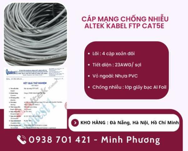 Cáp mạng chống nhiễu Altek Kabel FTP cat5e Hà Nội, Bình Định, Quảng Bình Cáp mạng chống nhiễu Altek Kabel FTP cat5e Hà Nội, Bình Định, Quảng Bình