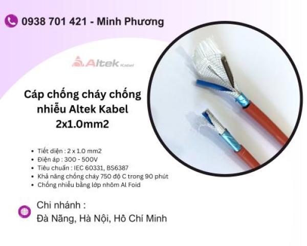 Cáp chống cháy chống nhiễu Altek Kabel 2x1.0mm2 chính hãng Đà Nẵng, Huế, Gia Lai